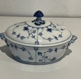 Musselmalet, gerippt, blau